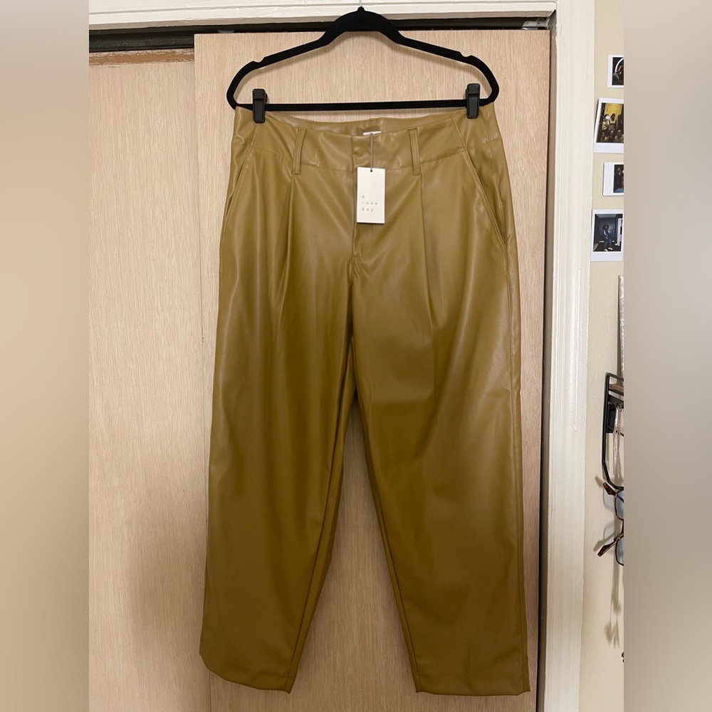 Tan Leather Pants Size 14 Womens